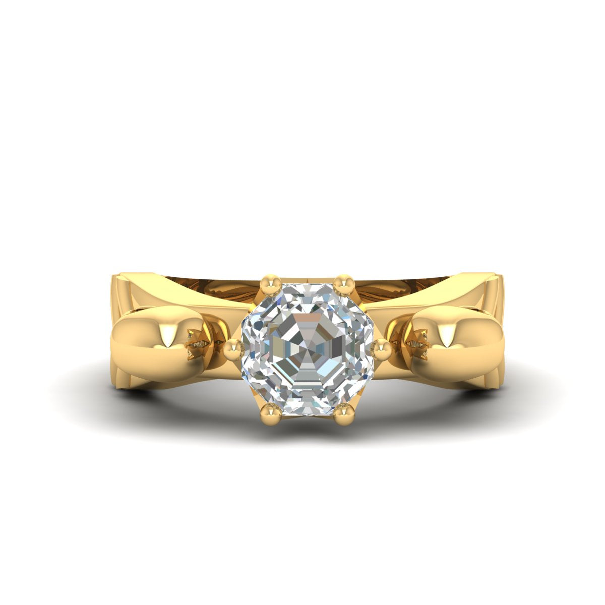 Octagon Diamond Skull Engagement Ring