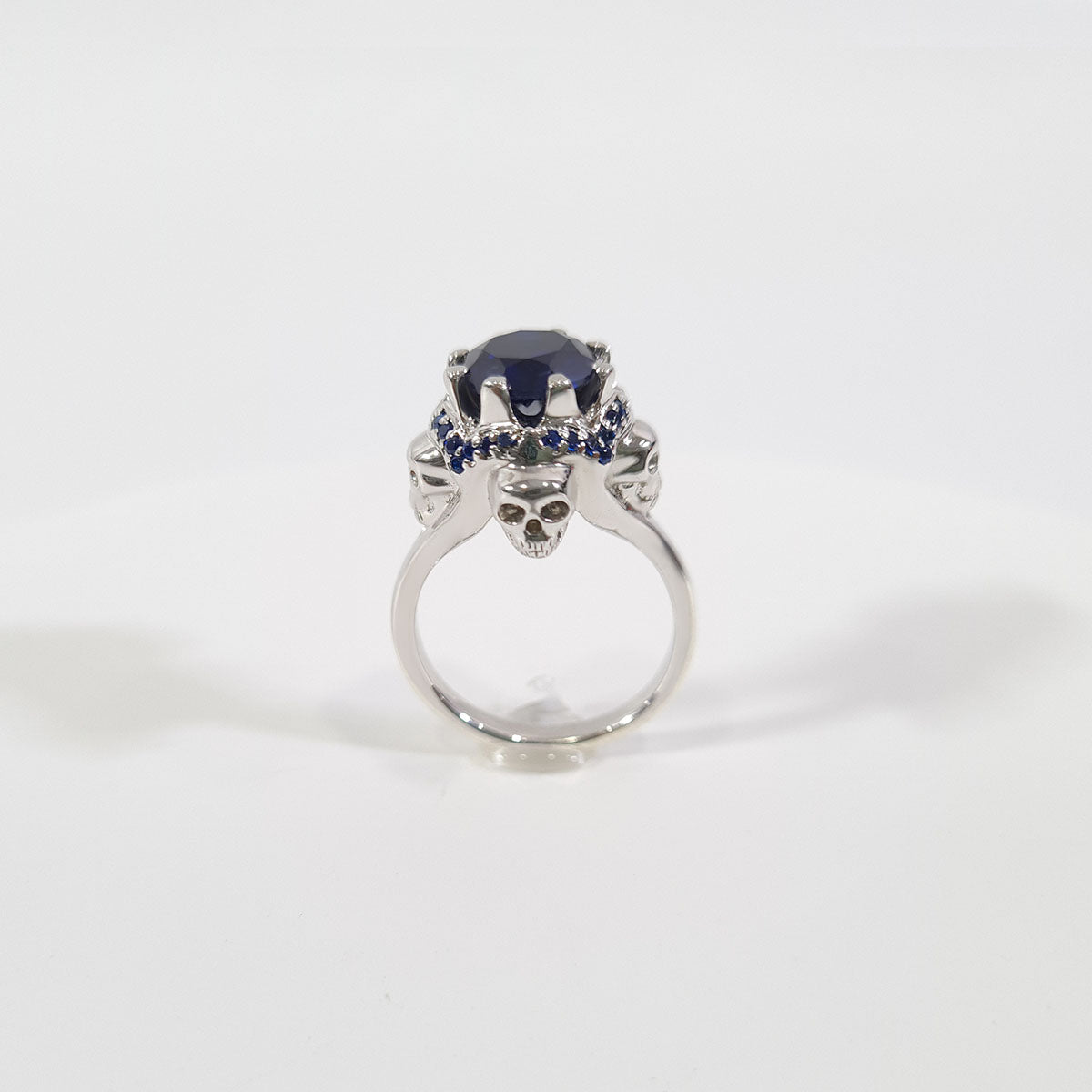 SAPPHIRE SKULL ENGAGEMENT RING