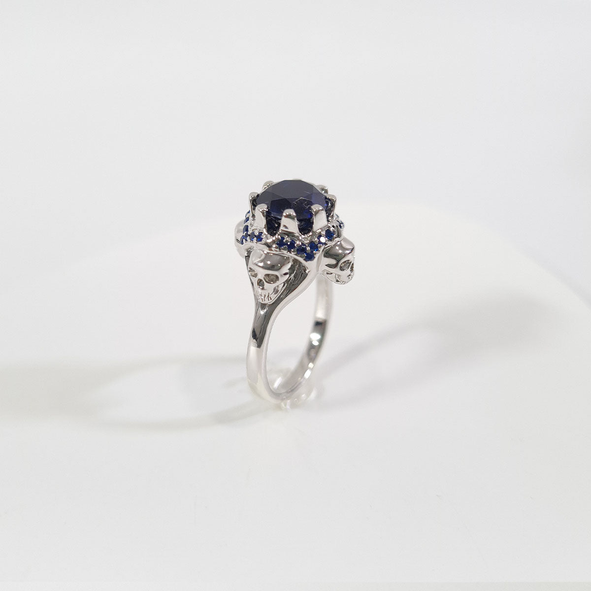 SAPPHIRE SKULL ENGAGEMENT RING