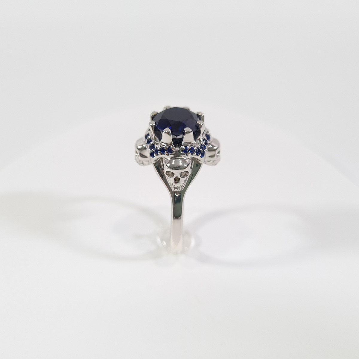 SAPPHIRE SKULL ENGAGEMENT RING
