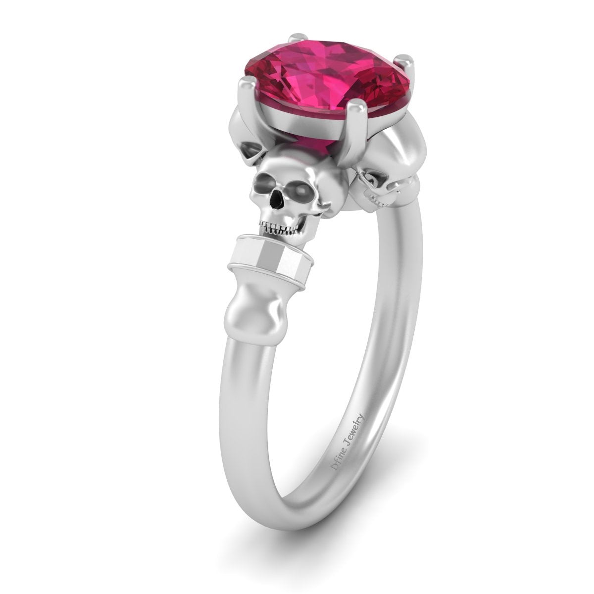 1.50CT Ruby Skull Wedding Ring