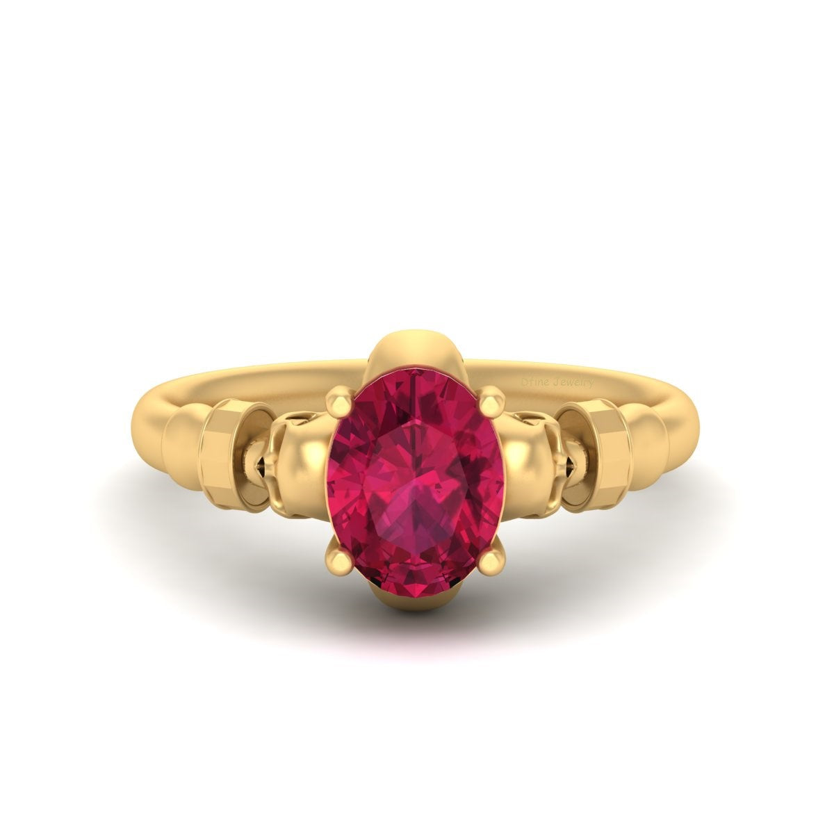 1.50CT Ruby Skull Wedding Ring