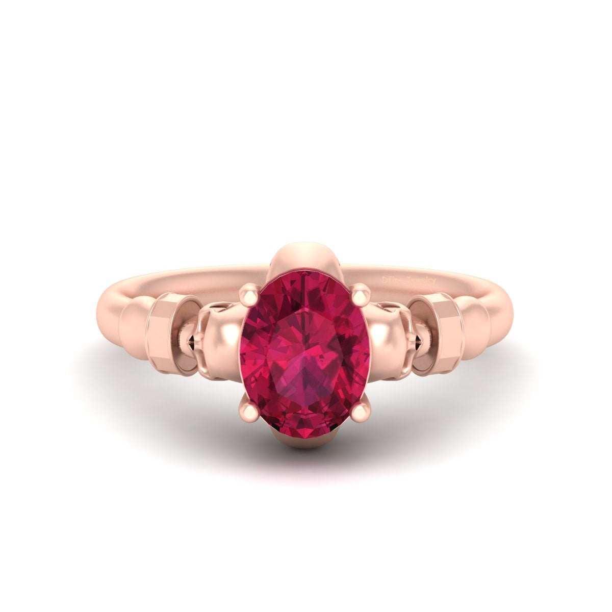 1.50CT Ruby Skull Wedding Ring