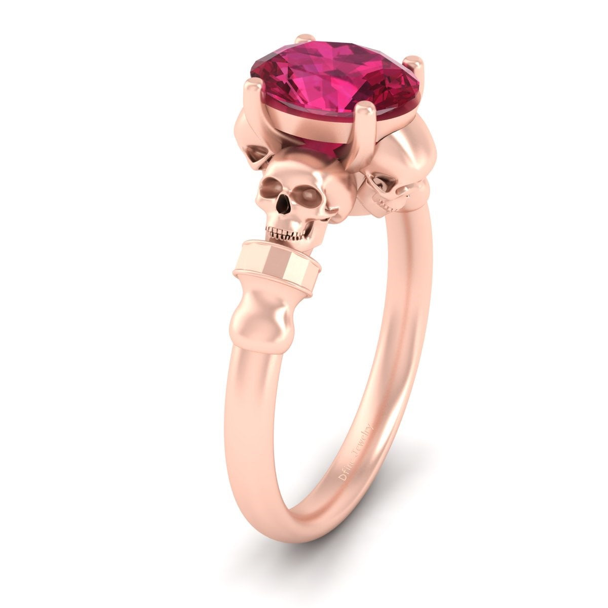 1.50CT Ruby Skull Wedding Ring