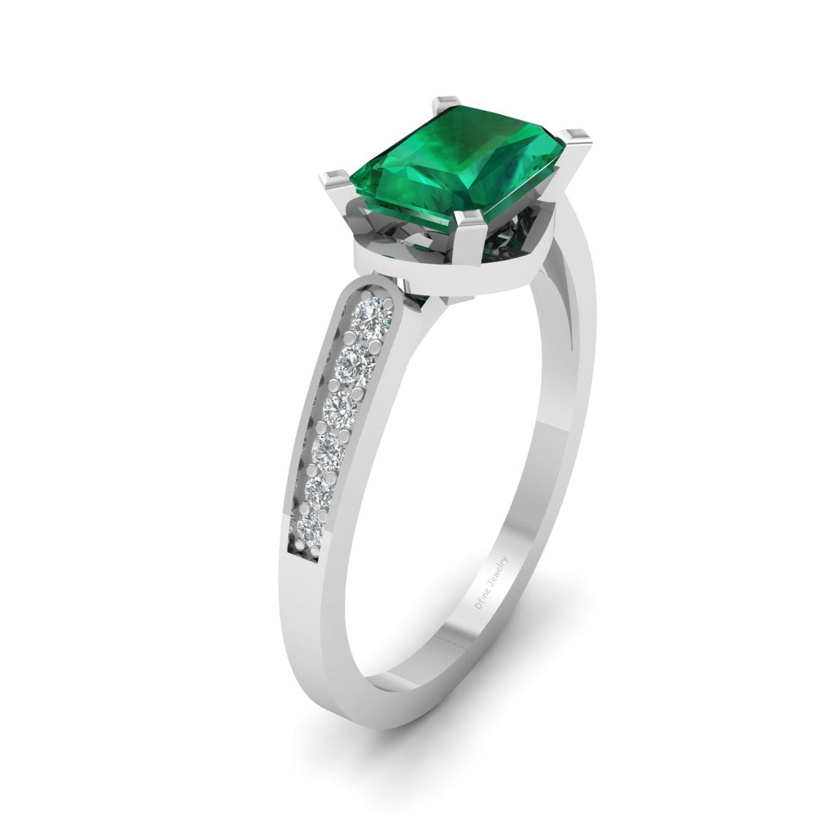 EMERALD GREEN ENGAGEMENT RING