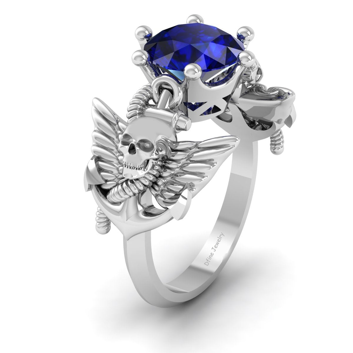 SAPPHIRE GOTHIC ENGAGEMENT RING