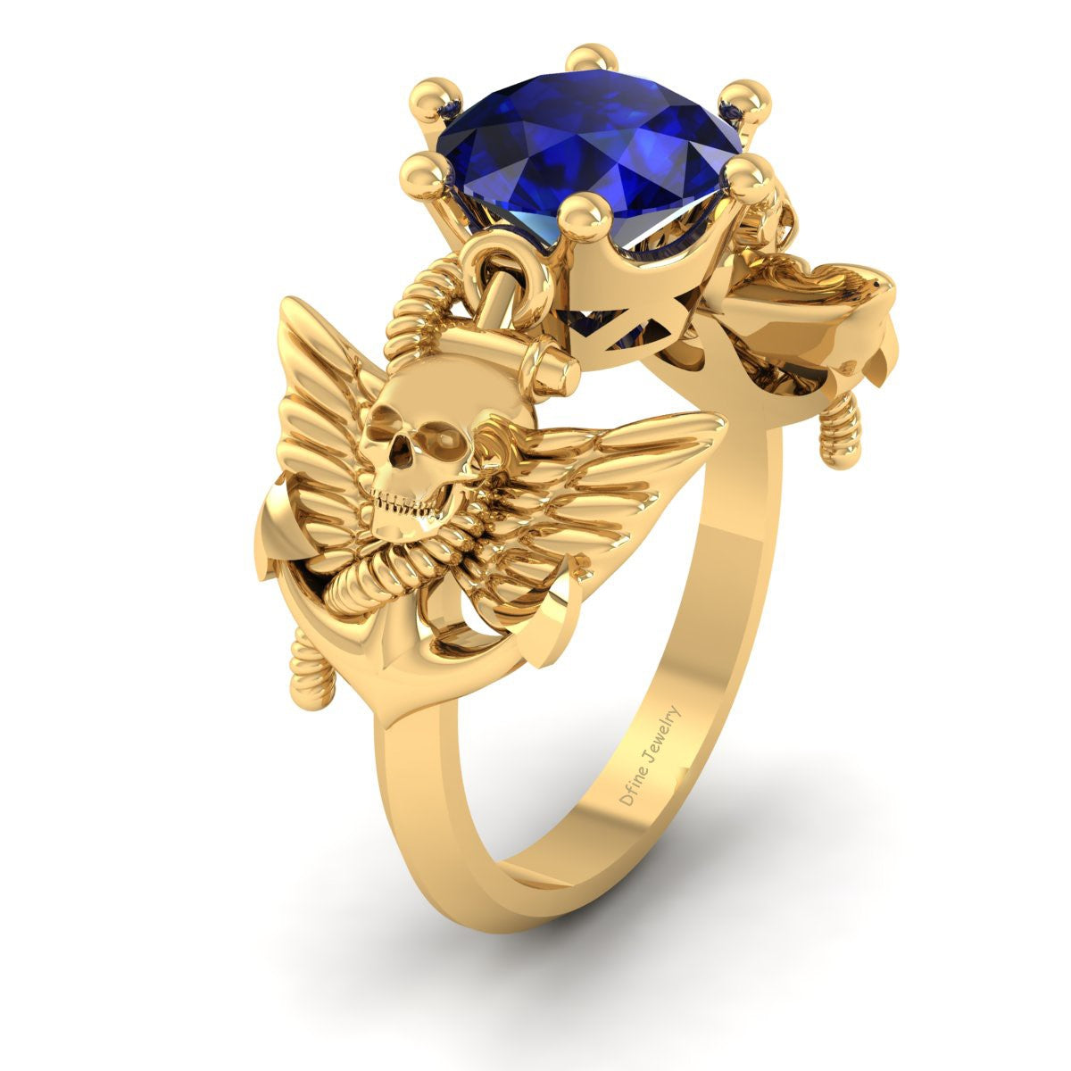 SAPPHIRE GOTHIC ENGAGEMENT RING