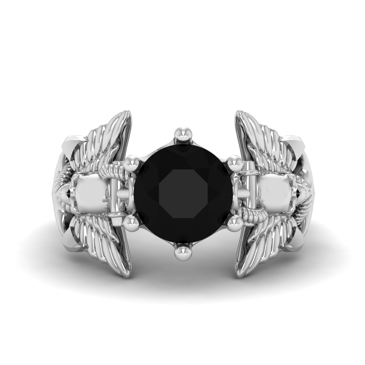 Anchor Wings Skull Ring