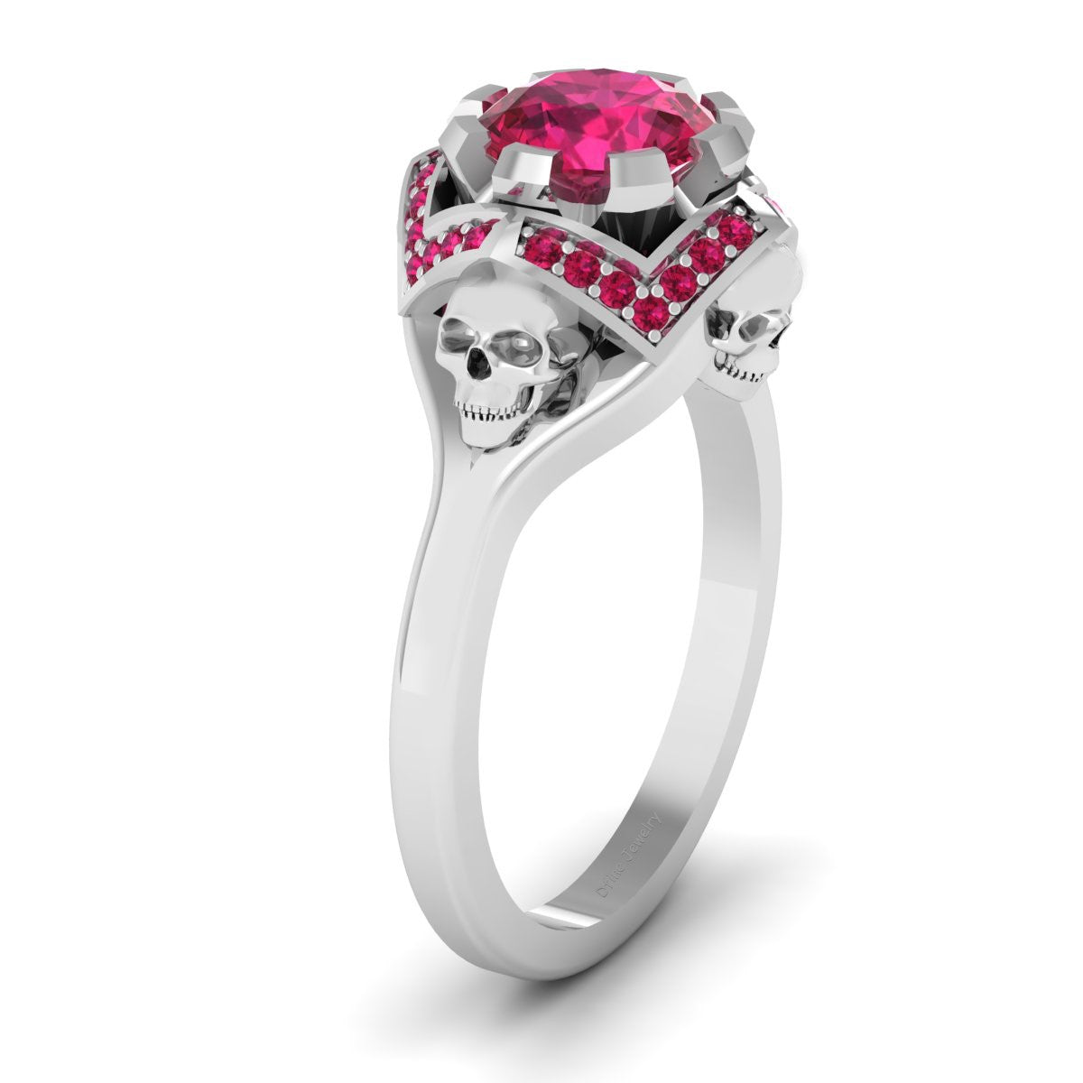 1.45TCW Ruby Skull Engagement Ring