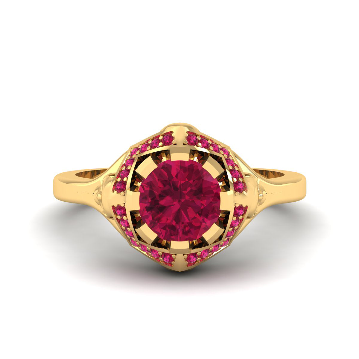 1.45TCW Ruby Skull Engagement Ring