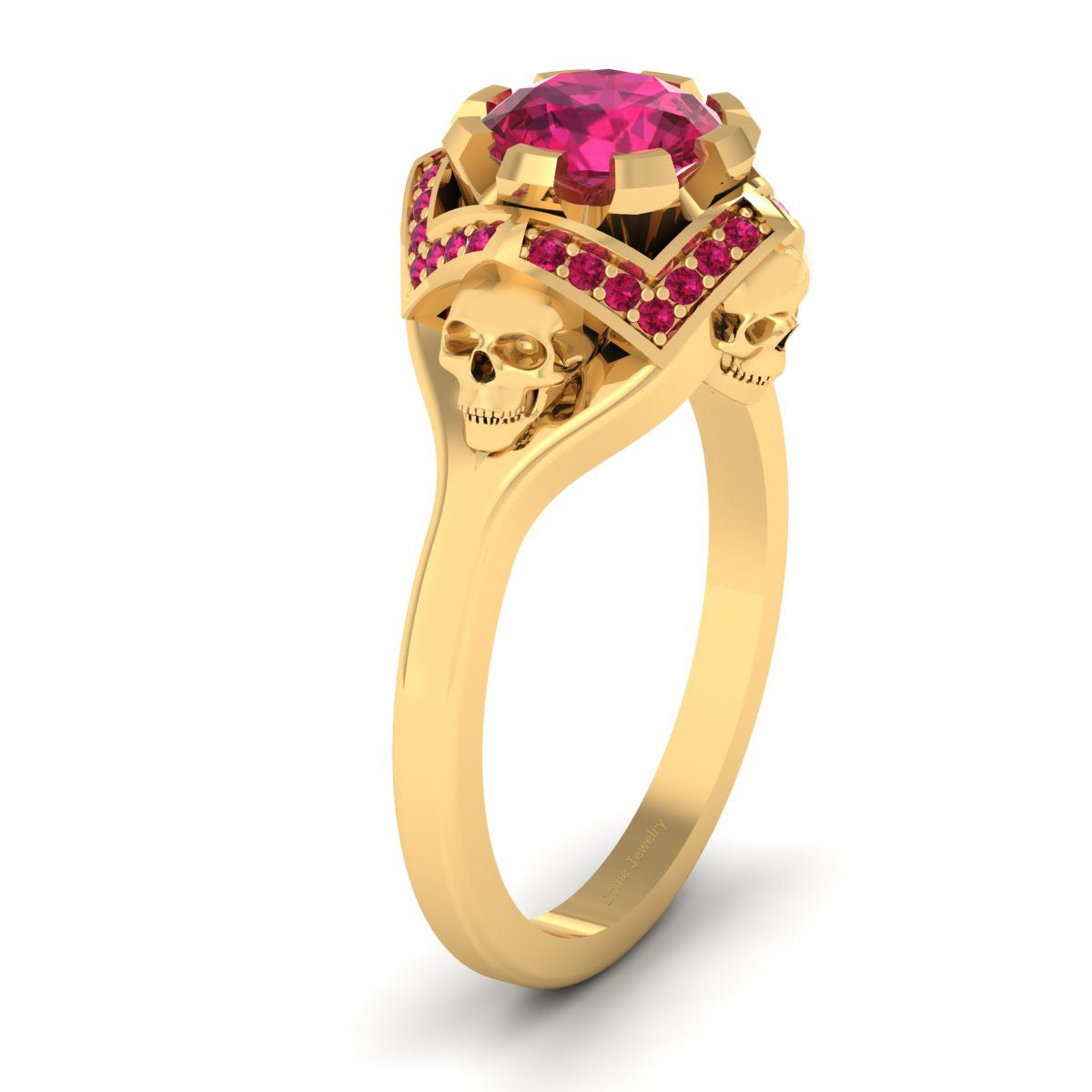 1.45TCW Ruby Skull Engagement Ring