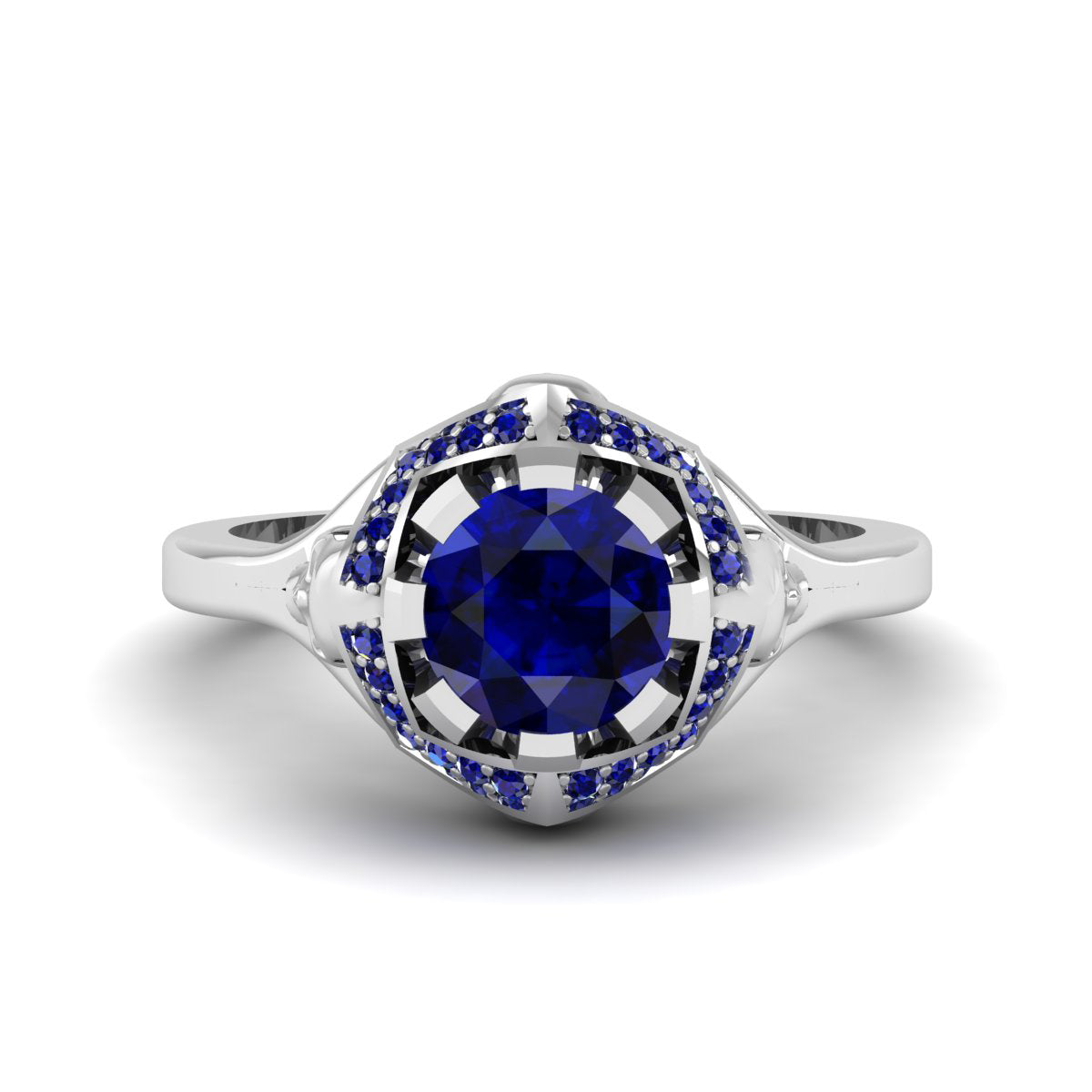 SAPPHIRE SKULL ENGAGEMENT RING