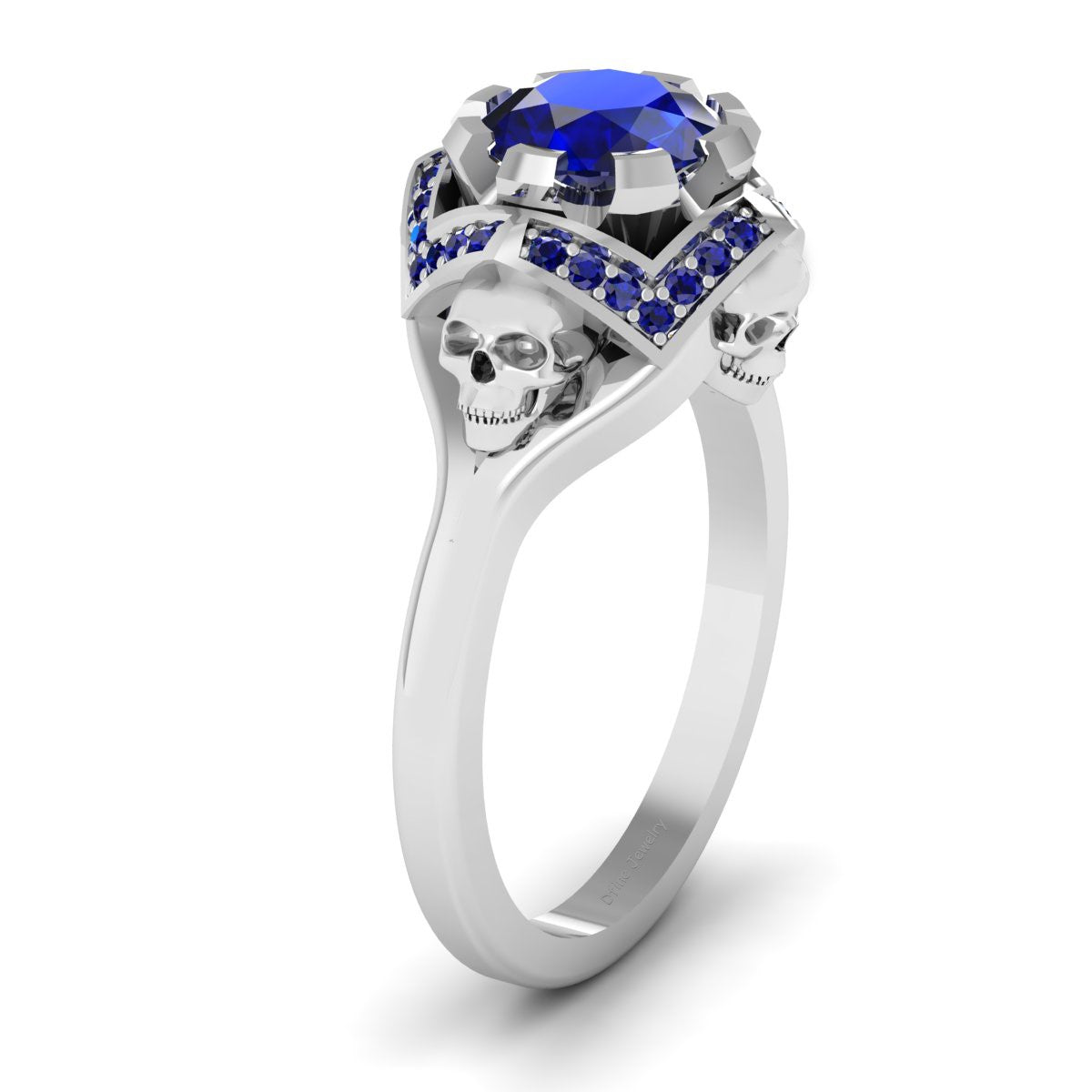 SAPPHIRE SKULL ENGAGEMENT RING
