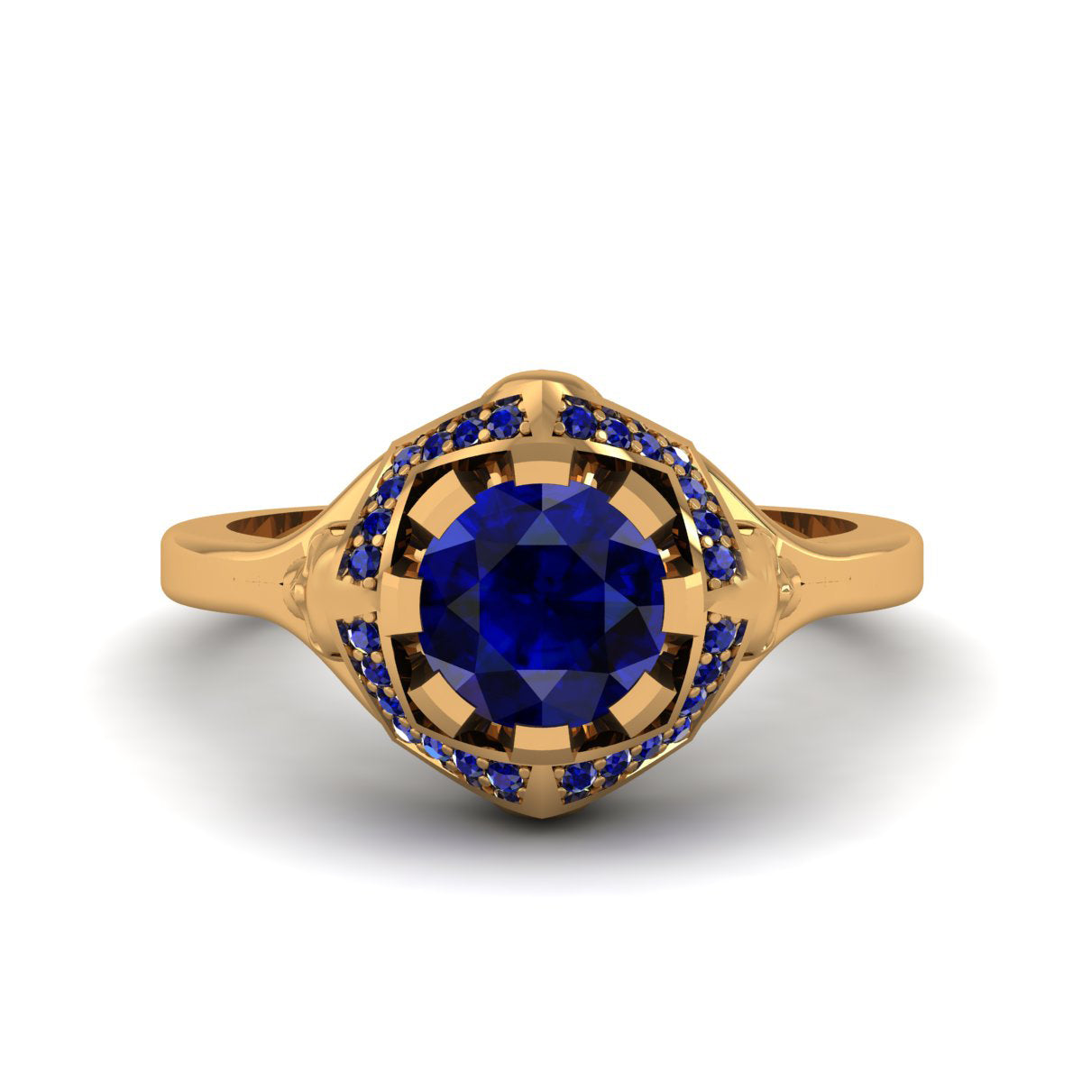 SAPPHIRE SKULL ENGAGEMENT RING
