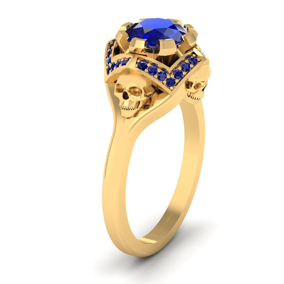 SAPPHIRE SKULL ENGAGEMENT RING