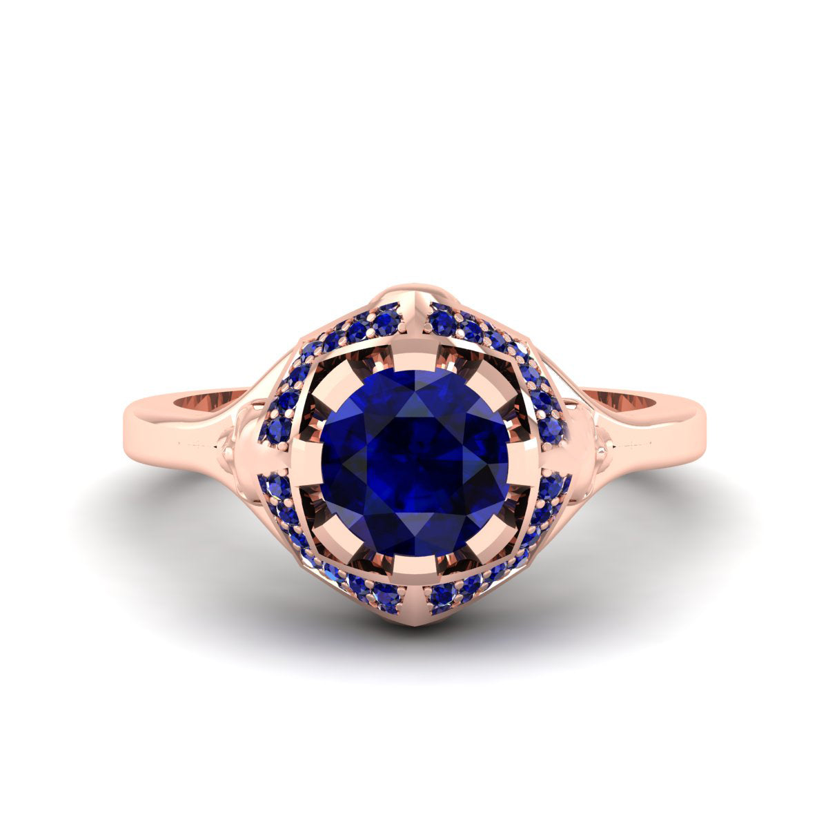SAPPHIRE SKULL ENGAGEMENT RING