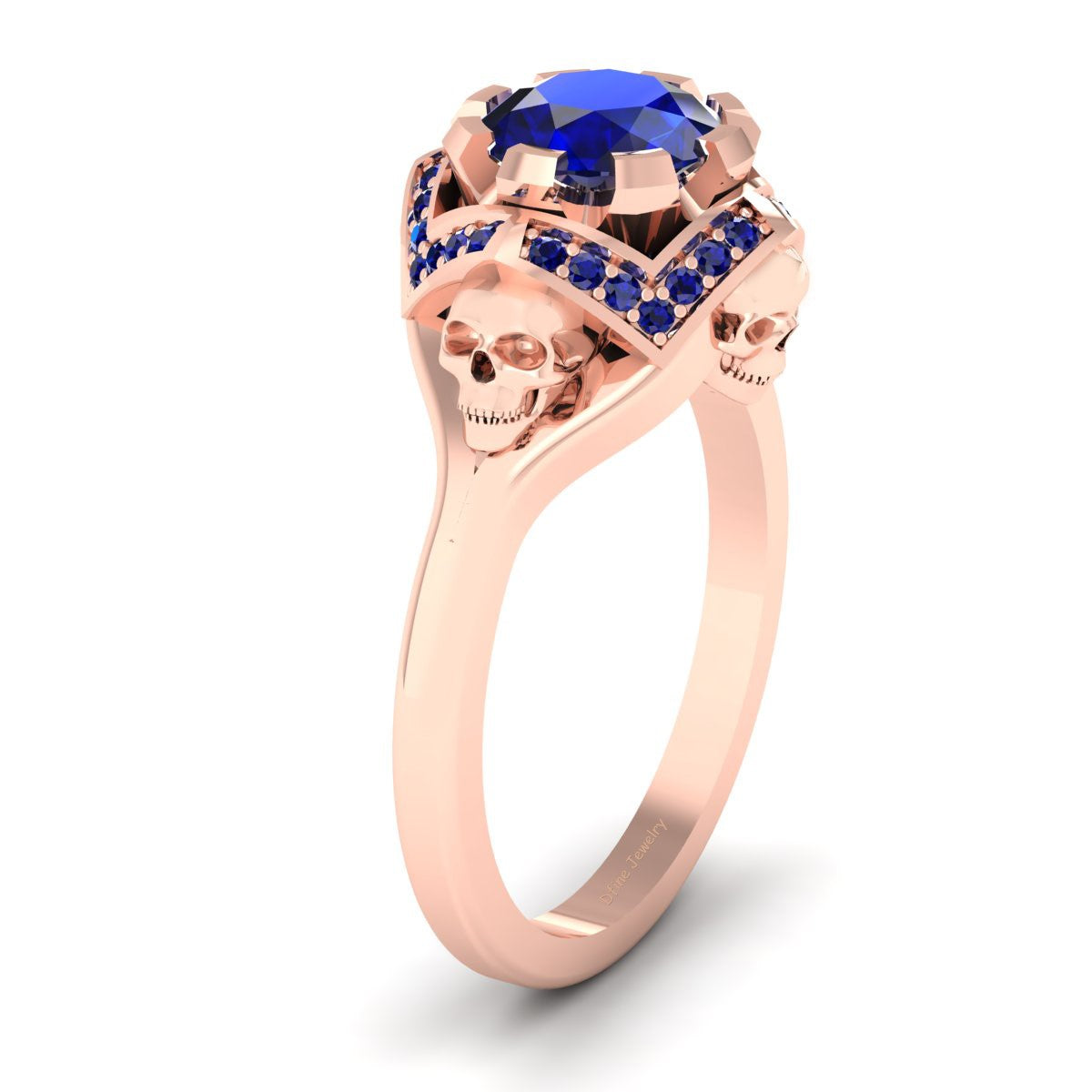 SAPPHIRE SKULL ENGAGEMENT RING