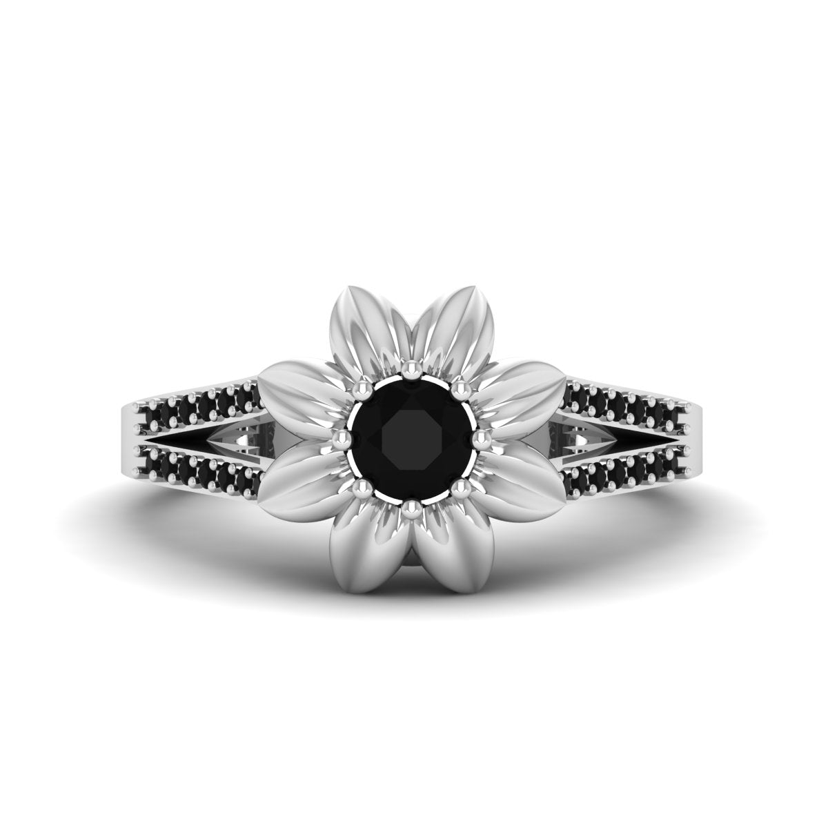 Skull Flower Wedding Ring