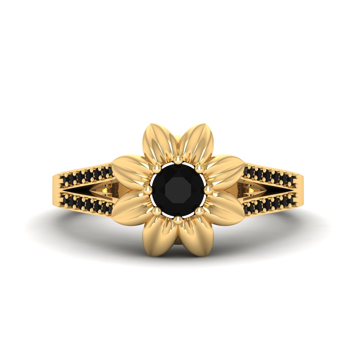 Skull Flower Wedding Ring