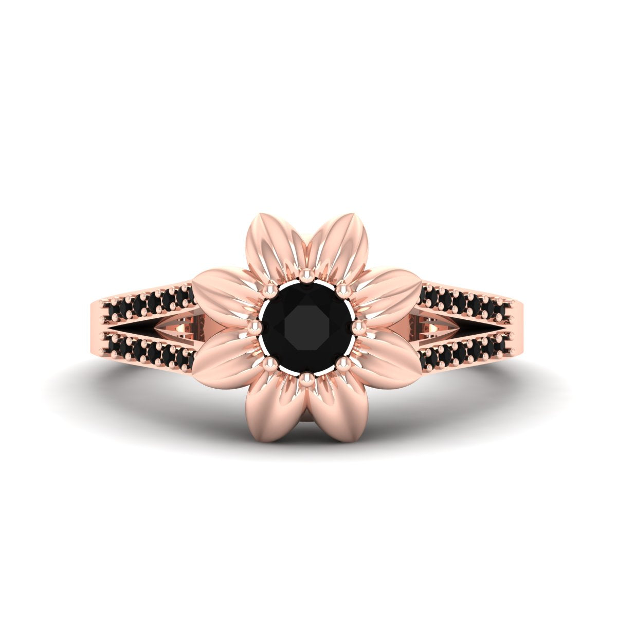 Skull Flower Wedding Ring