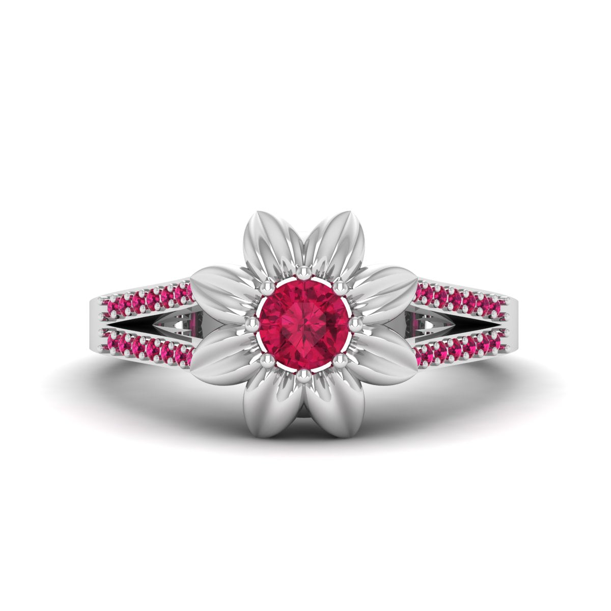 FLOWER SKULL ENGAGEMENT RING