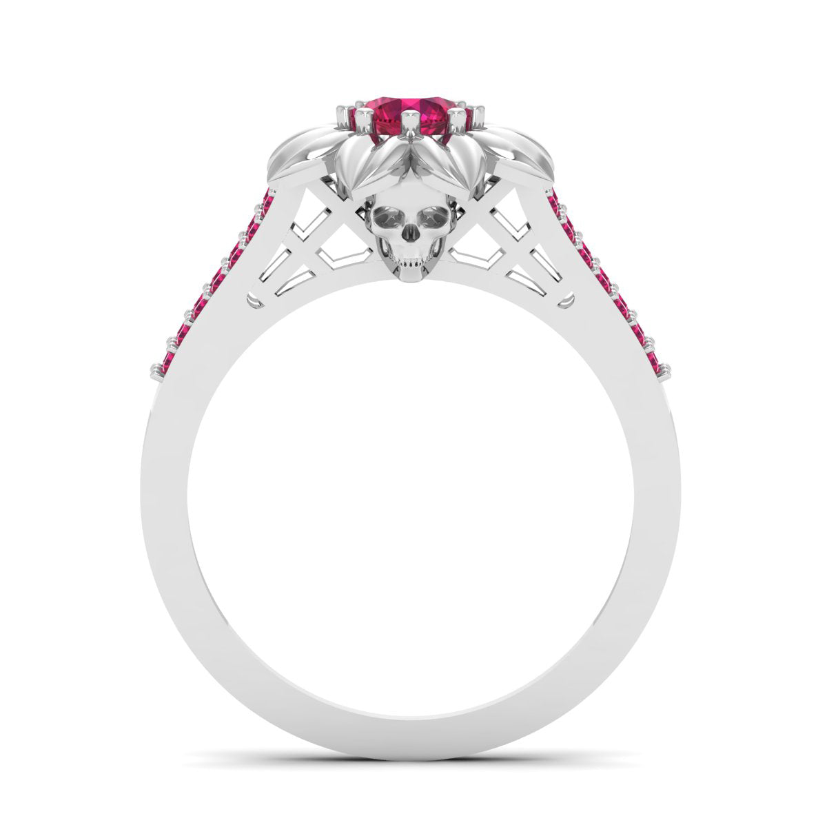 FLOWER SKULL ENGAGEMENT RING