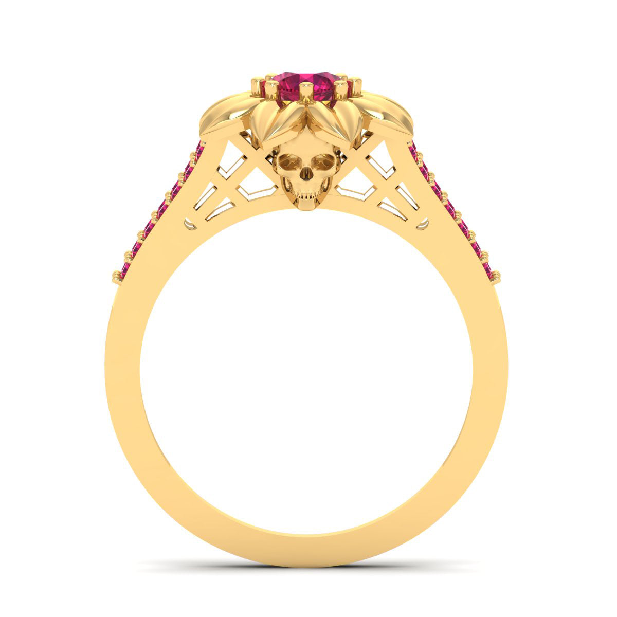 FLOWER SKULL ENGAGEMENT RING