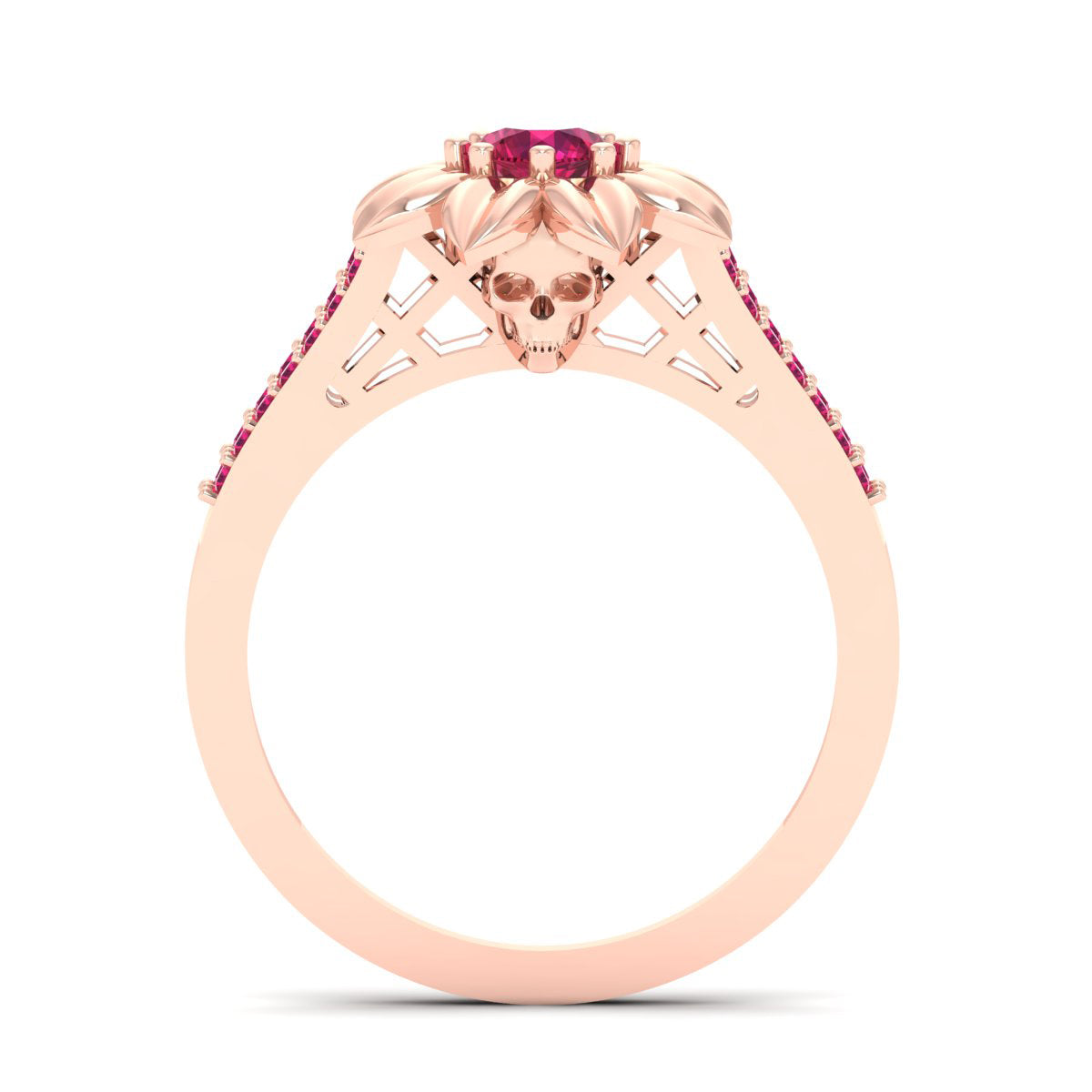 FLOWER SKULL ENGAGEMENT RING