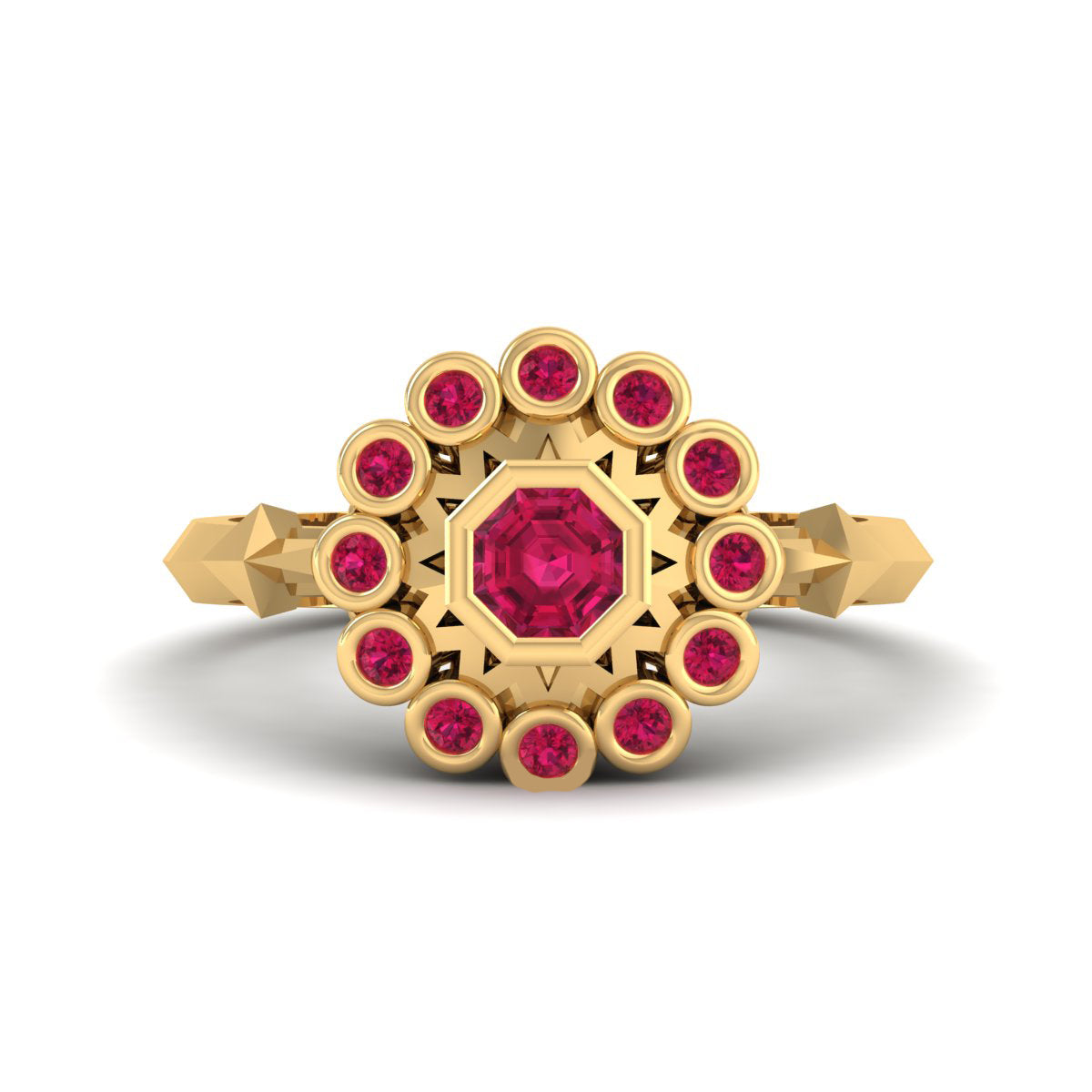 0.45TCW Ruby Skull Engagement Ring