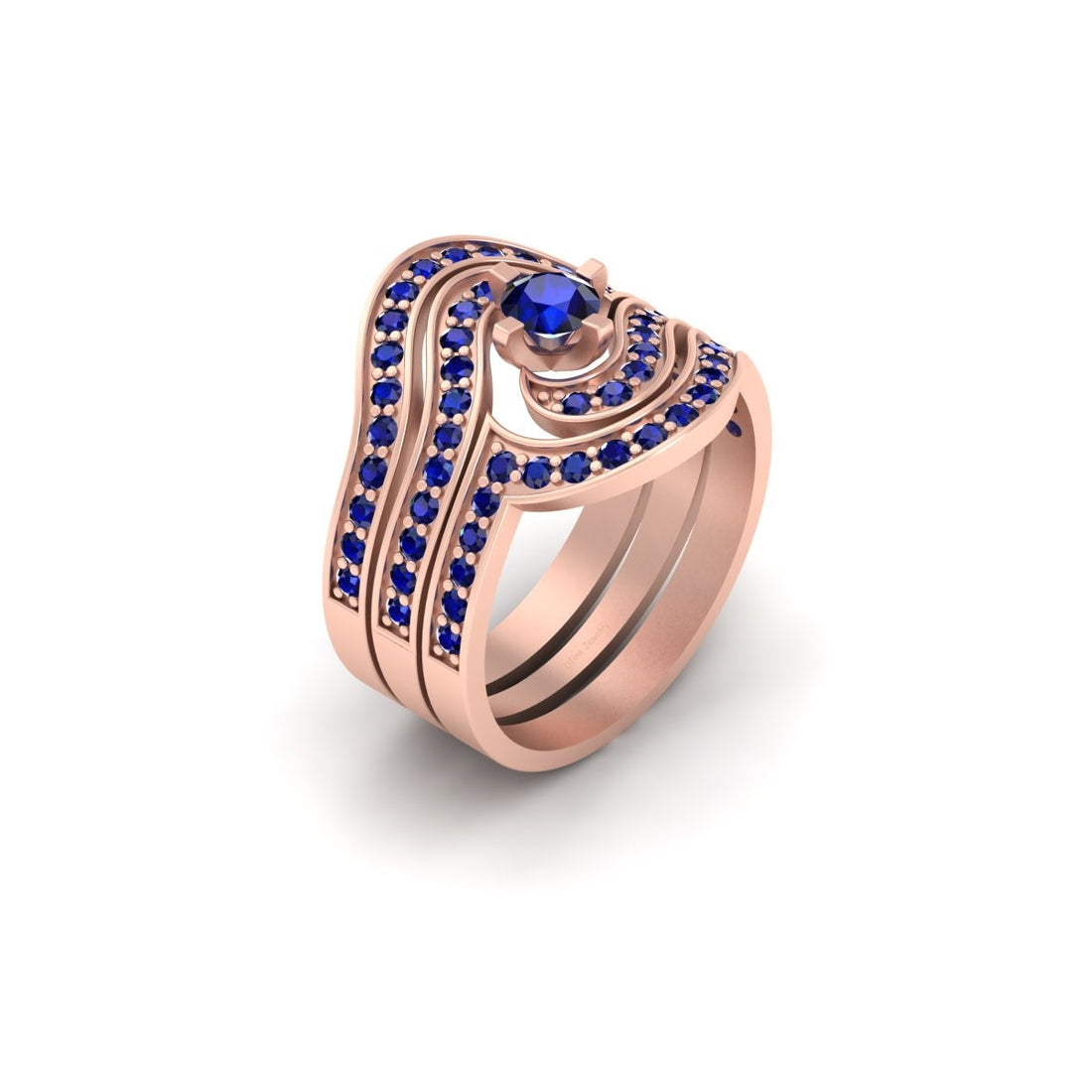 SAPPHIRE ENGAGEMENT RING SET