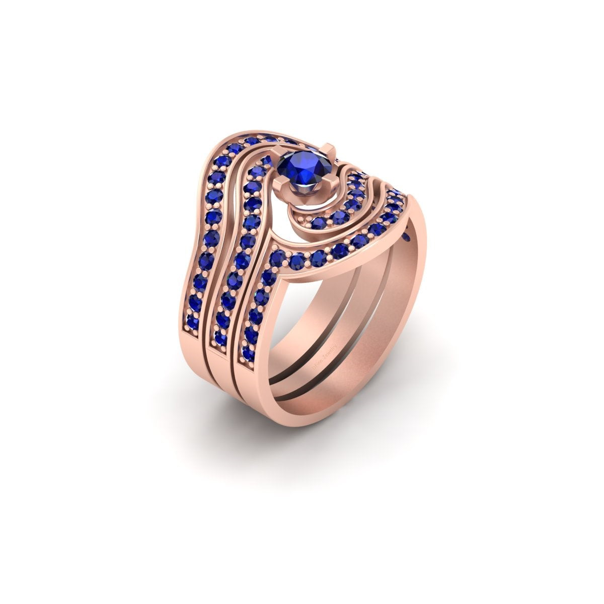 SAPPHIRE ENGAGEMENT RING SET