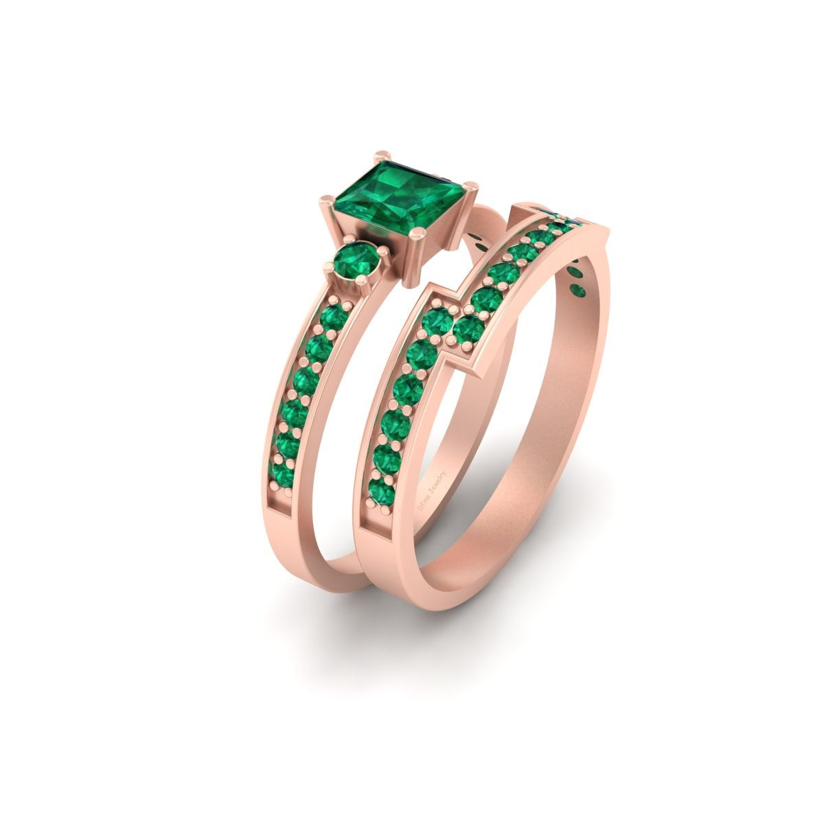 GREEN EMERALD ENGAGEMENT RINGS