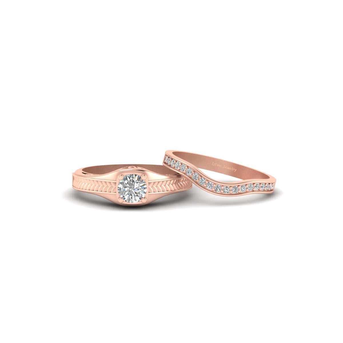 MOISSANITE WEDDING RING SET