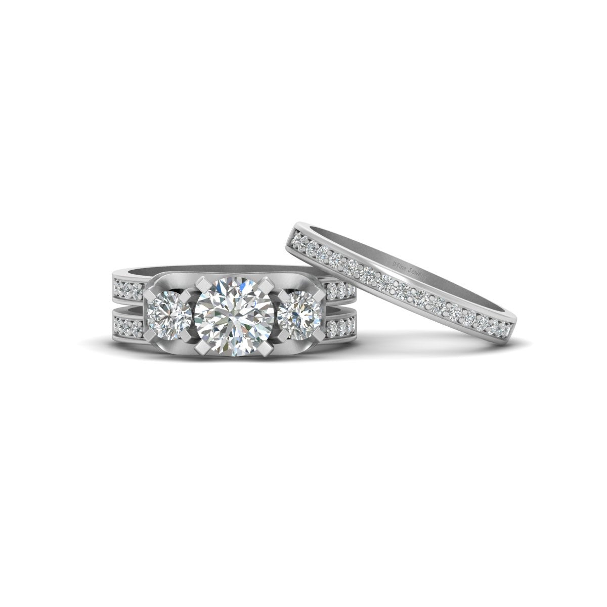 1.05CT MOISSANITE ENGAGEMENT RING SET