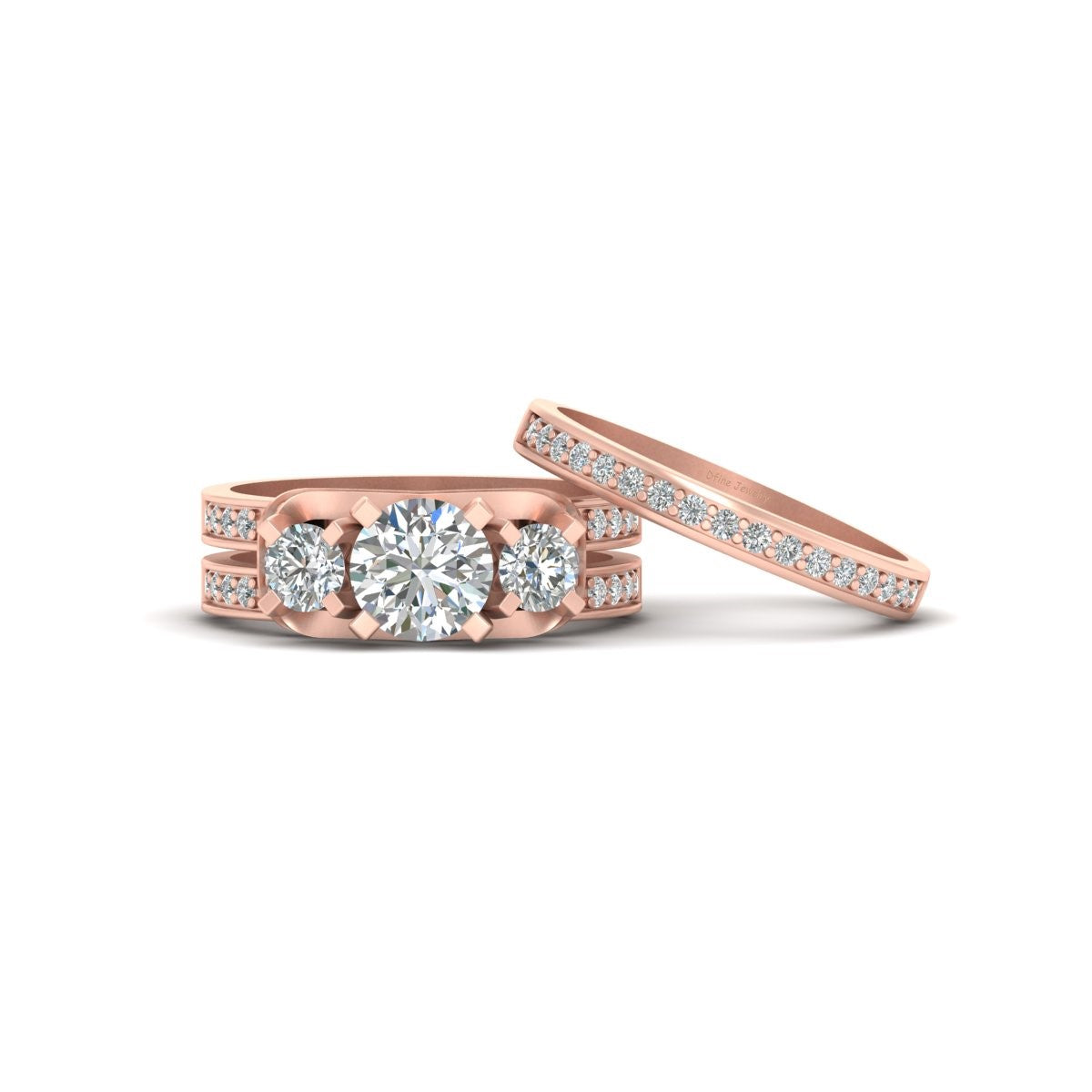 1.05CT MOISSANITE ENGAGEMENT RING SET