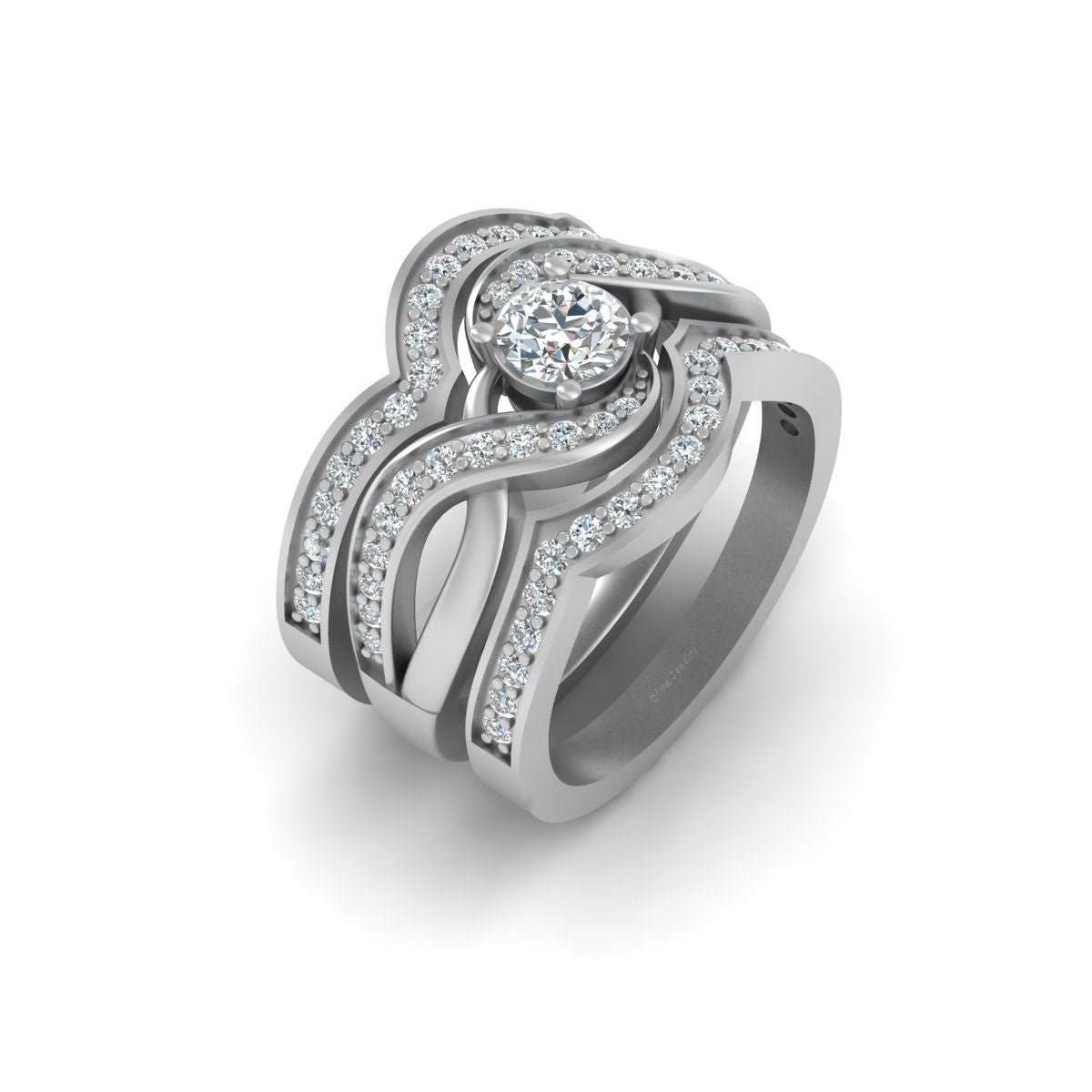 0.50CT MOISSANITE ENGAGEMENT RING SET