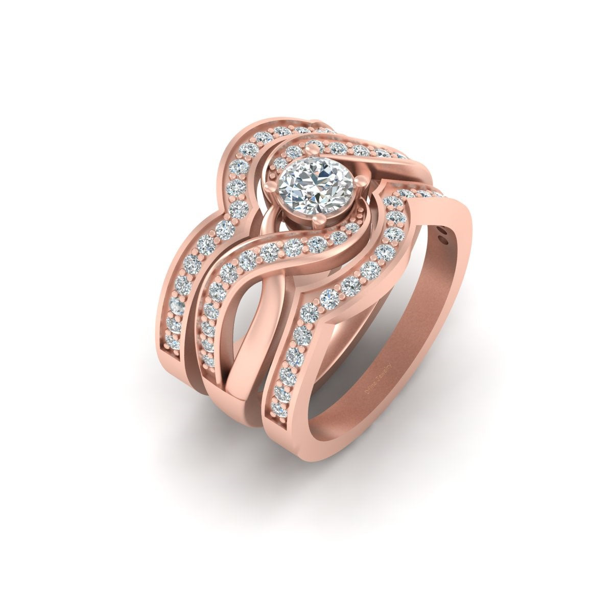 0.50CT MOISSANITE ENGAGEMENT RING SET