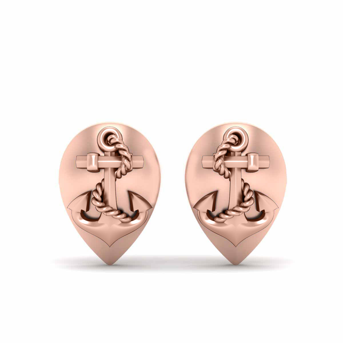 PEAR SHAPE ANCHOR CUFFLINKS