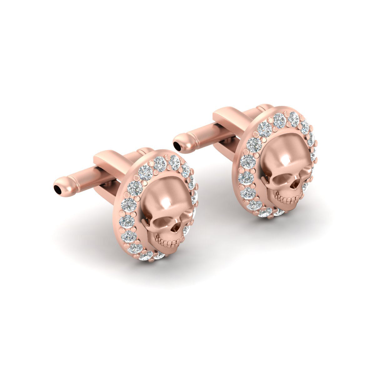 DIAMOND SKULL CUFFLINKS MENS