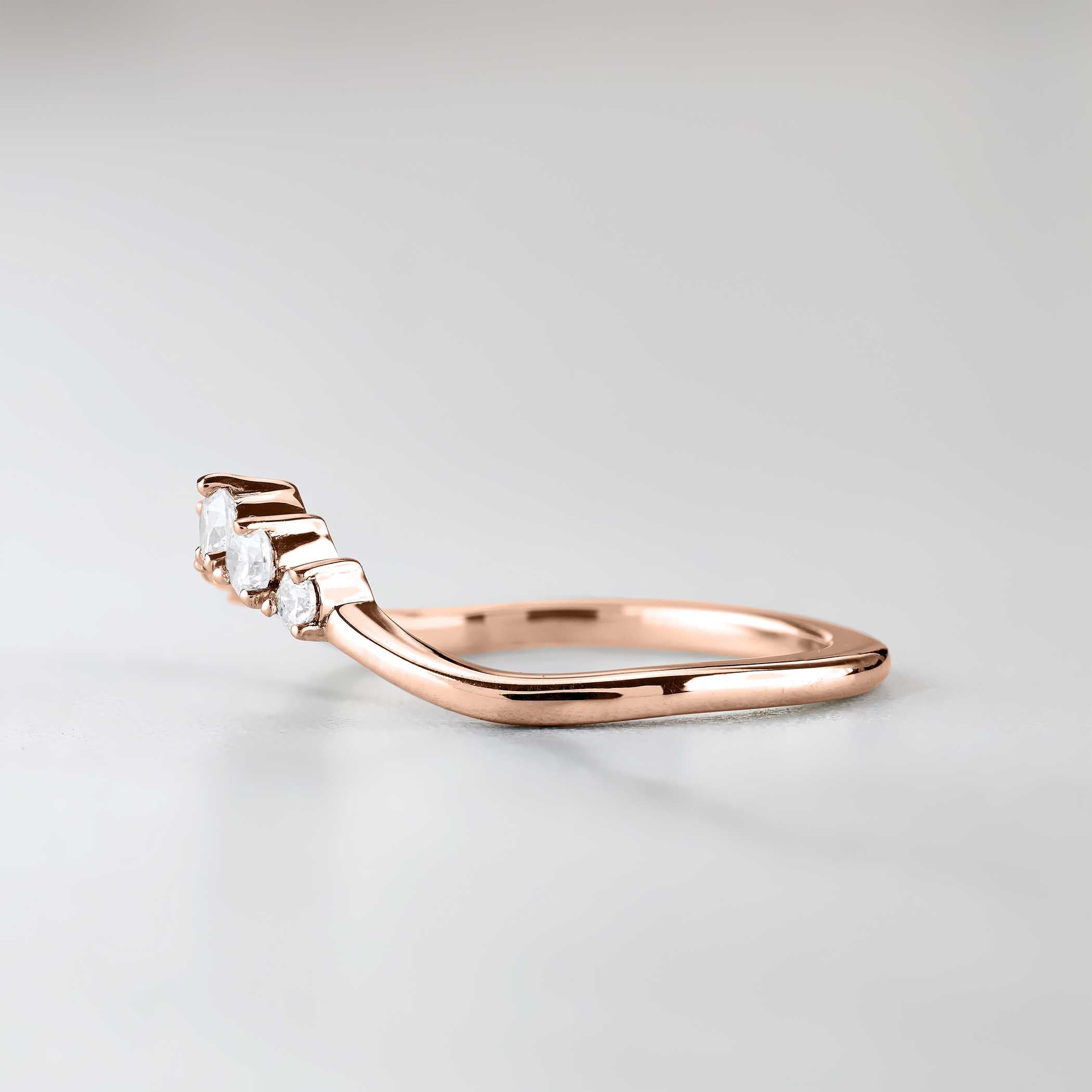 Diamond Ring Enhancer Curved Wedding Band Silver Rose Gold