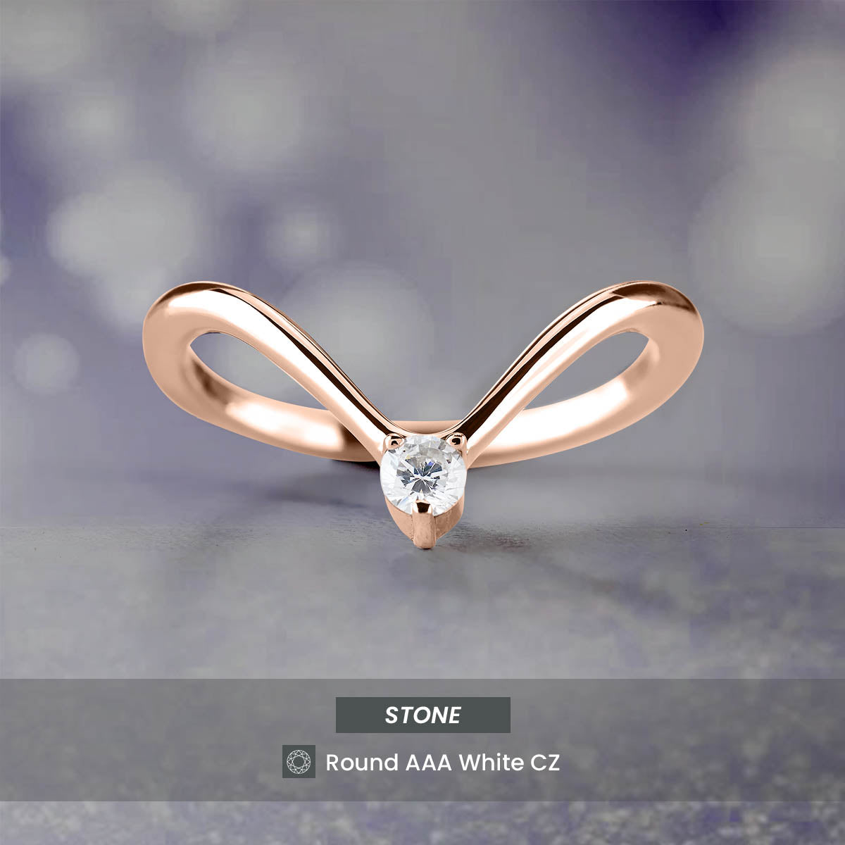 Deep Curved Wedding Band CZ Diamond Chevron Ring Enhancer