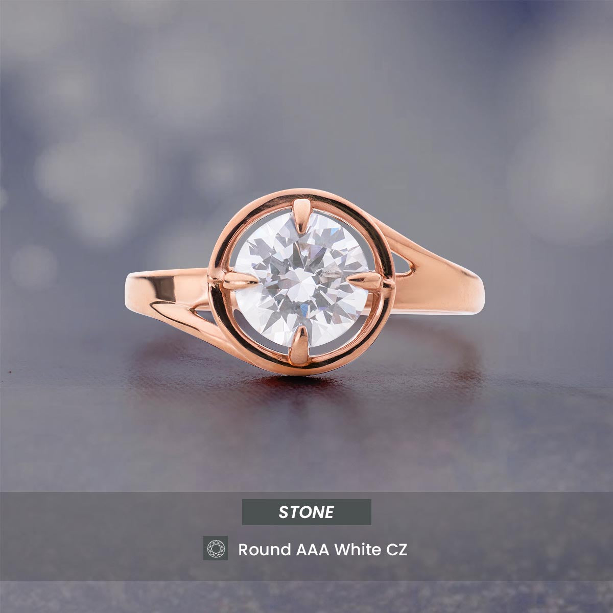 Solitaire Moissanite Diamond Ring for Women Rose Gold Engagement Rings Promise Wedding Anniversary