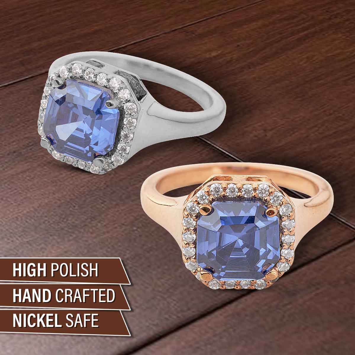 Radiant Cut Titanic Gemstone Ring Statement Engagement Rings