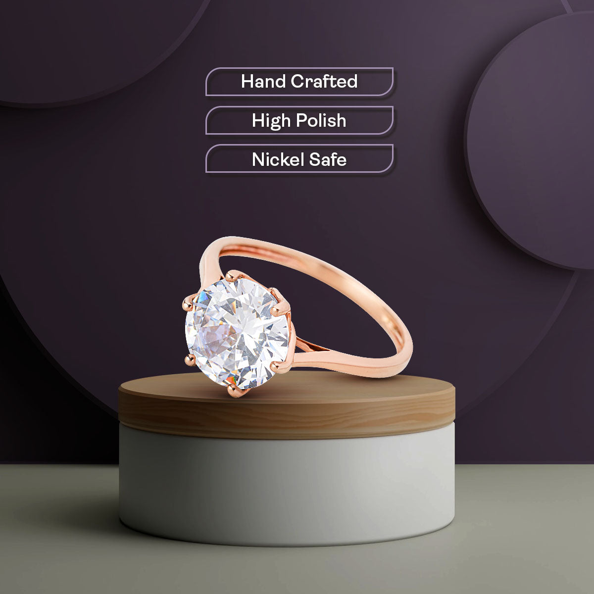 4.80CT Diamond Engagement Ring Solitaire Rose Gold White Gold Basket Setting