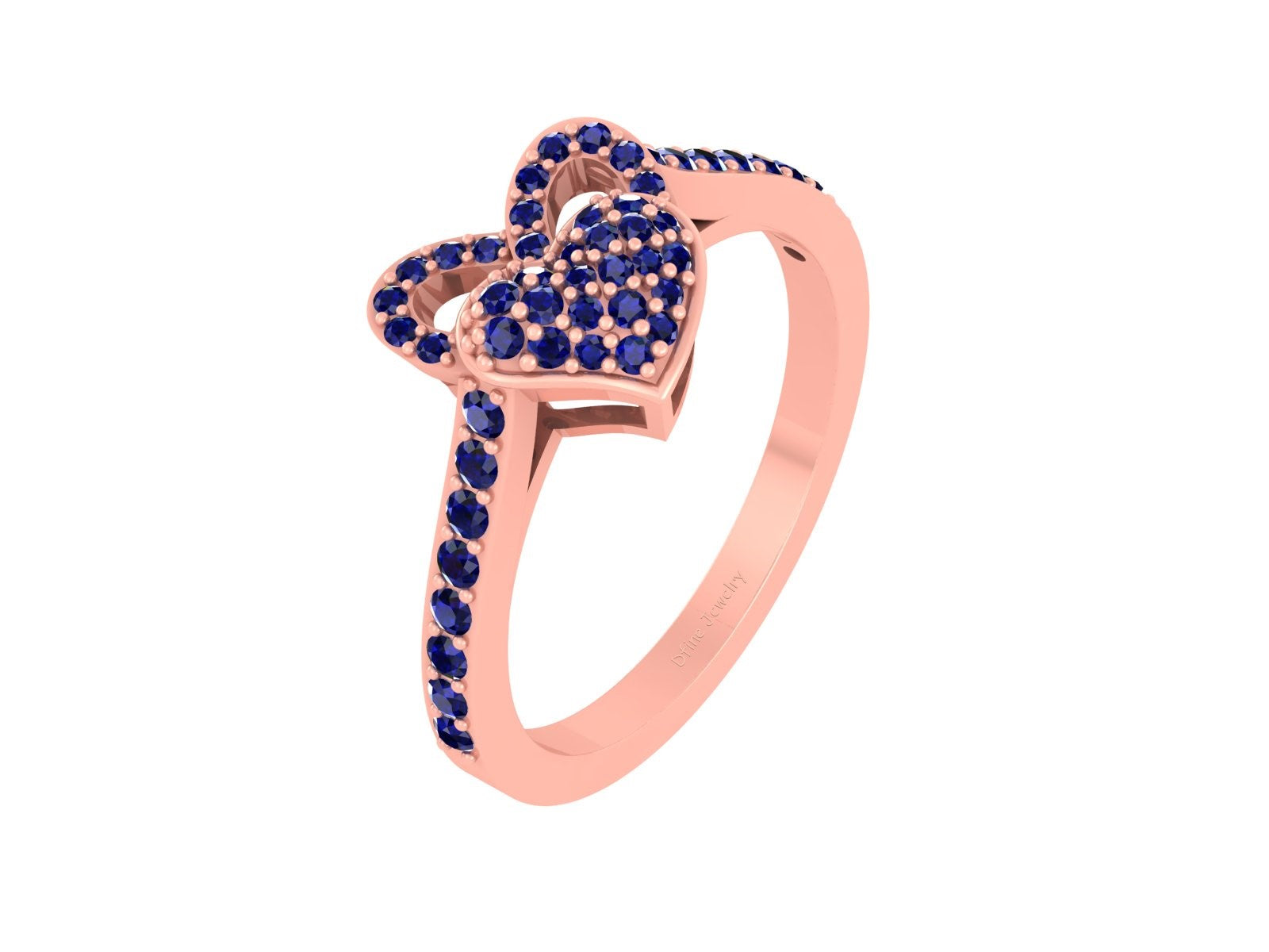 SOLID 18K ROSE GOLD HEART ENGAGEMENT RING
