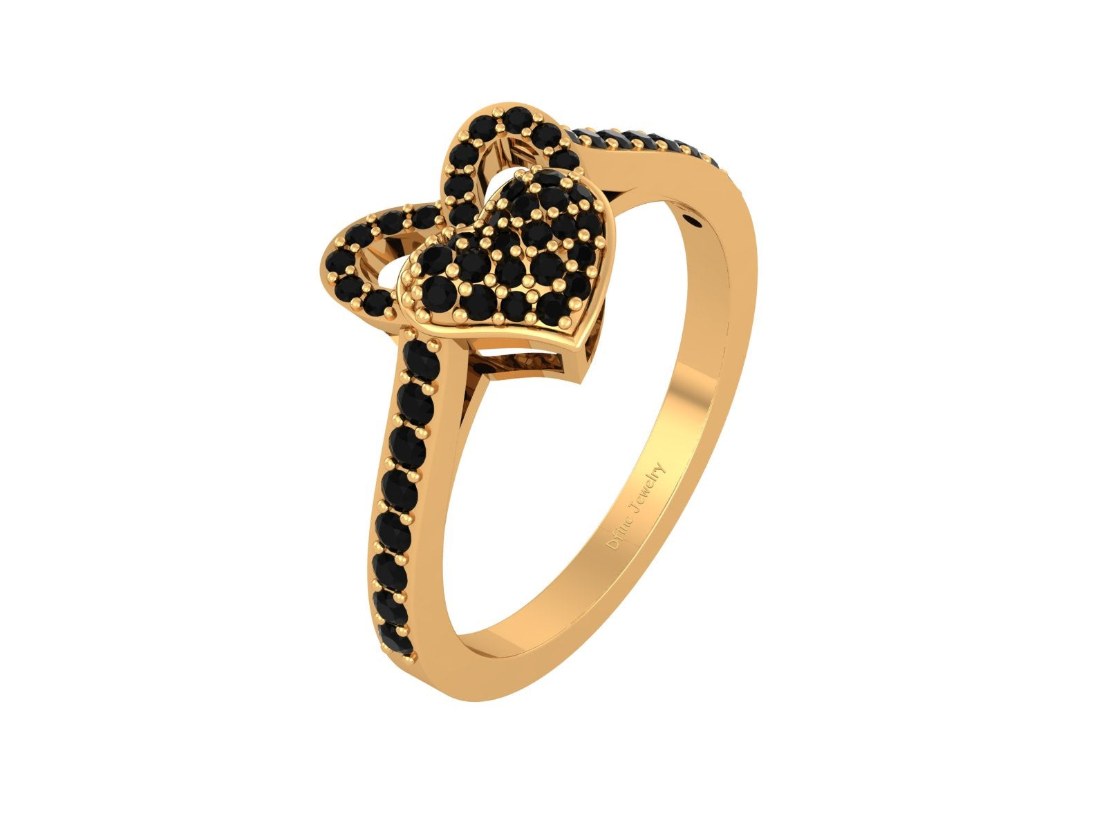 BLACK DIAMOND HEART ENGAGEMENT RING