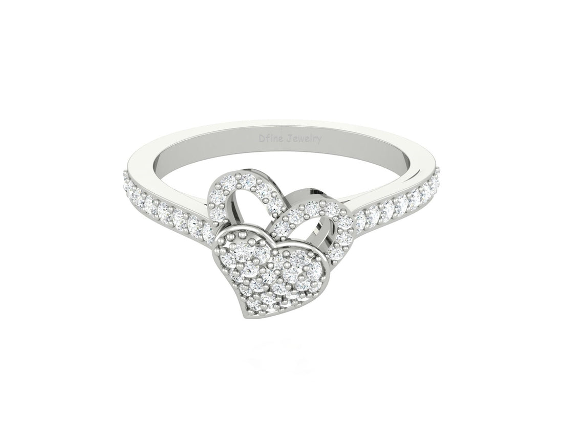 0.45CTTW DIAMOND HEART RING