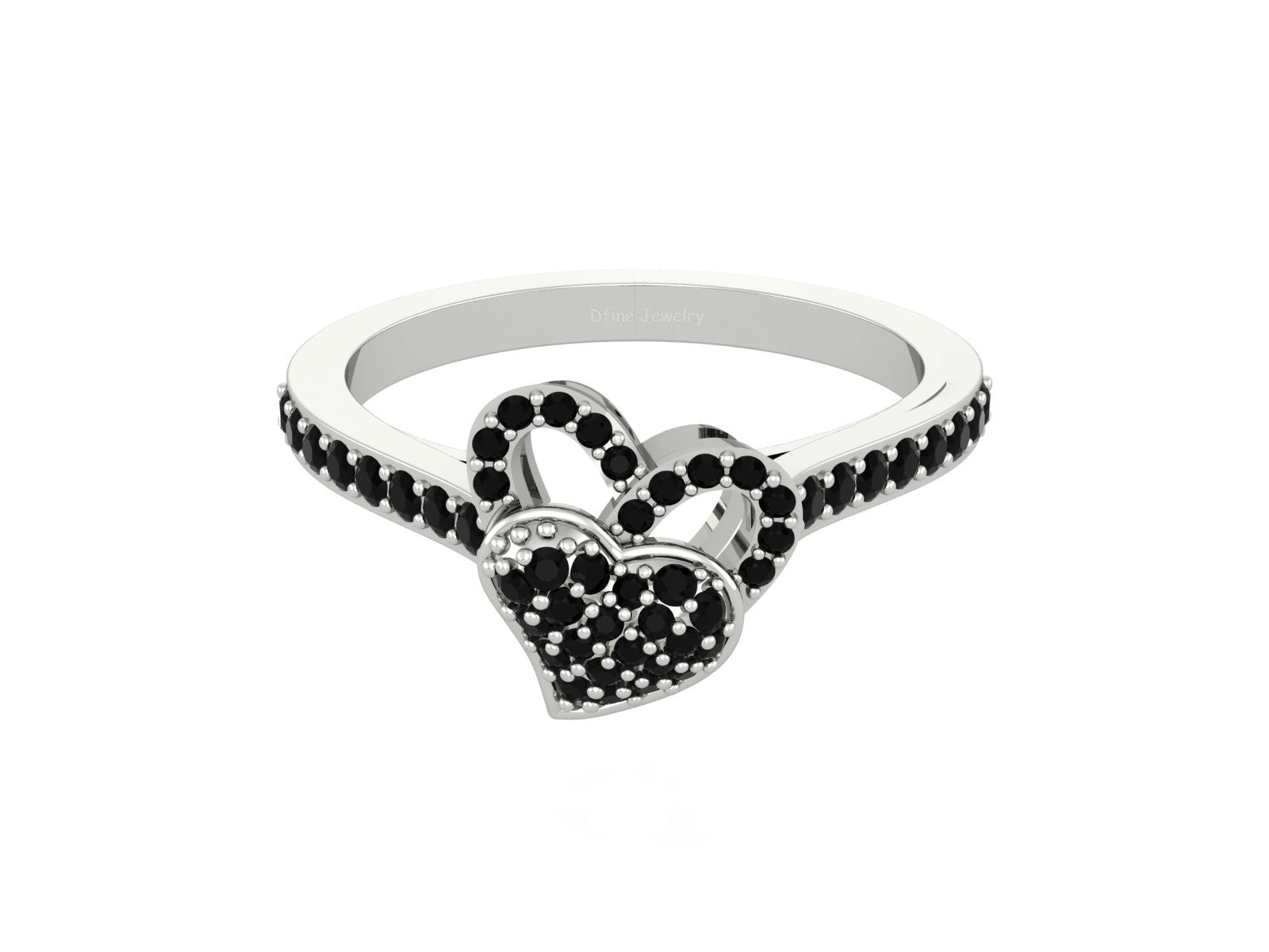 BLACK DIAMOND HEART ENGAGEMENT RING