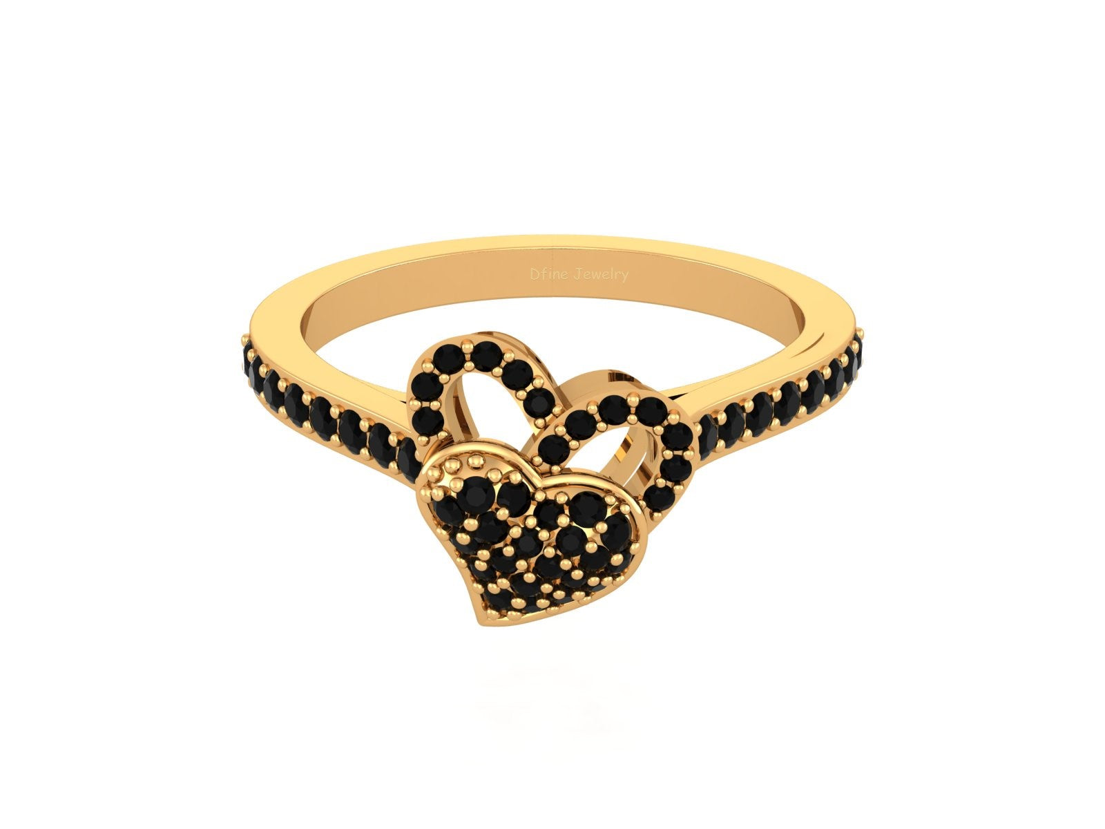 BLACK DIAMOND HEART ENGAGEMENT RING