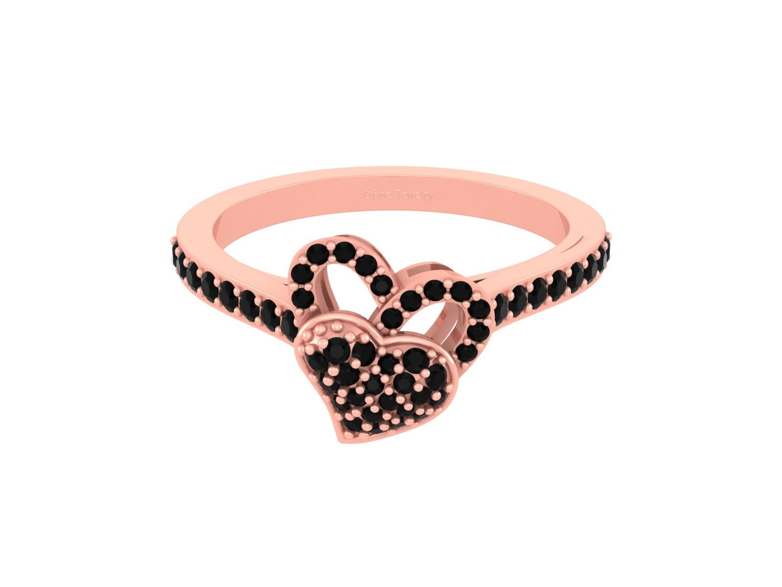 BLACK DIAMOND HEART ENGAGEMENT RING